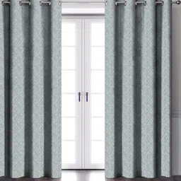 Aura Grey 2 Pieces Room Darkening Long Door Curtains-picture-1