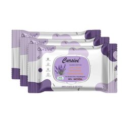 CURSIVE Set Of 3 Refreshing French Lavender 3-In-1 Body & Face Wet Wipes - 25 Pulls Each-image-63