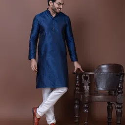 DEVOILER Men Jacquard Kurta-image-46