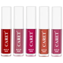 CARET ORGANIC Set Of 5 Liquid Matte Lipsticks - 10 ml Each - 3 - 2 - 5 - 6 - 8-38