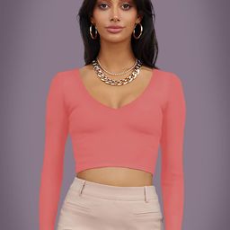Dream Beauty Fashion Scoop Neck Fitted Crop Top-picture-1