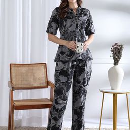 ETC Women Abstract Printed Top Pyjamas Night suit-image-26