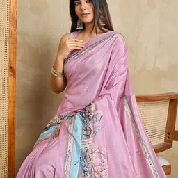 NIWAA Printed Saree with Blouse Piece-picture-13