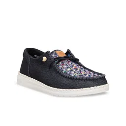 HEYDUDE Women Woven Design Round Toe Slip-On Sneakers Casual Shoes-picture-1