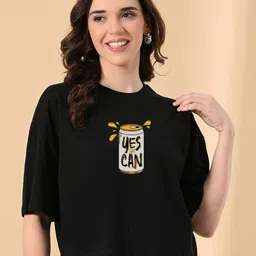 OWL MINK Women Printed Pure Cotton T-shirt-image-22