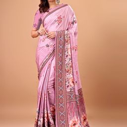 Avyay Creation Floral Printed Georgette Banarasi Saree-image-16