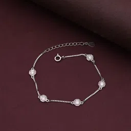 Ovana jewels 92.5 Sterling Silver Rhodium-Plated CZ-Stone Studded Wraparound Bracelet-picture-44