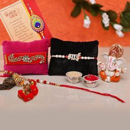 CraftVatika Set Of 5 Rakhi With Showpiece Gift Set-image-37