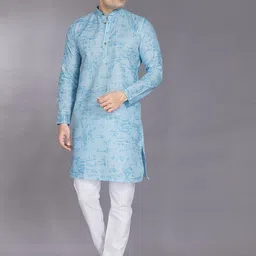 DIVISIVE Men Printed Regular Kurta with Pyjamas-7