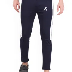PREEN Men Striped Mid Rise Slim FitTrack Pants-image-12