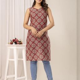 SZN Women Maroon Cotton Kurtas-picture-25