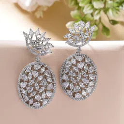 ZENEME Floral Drop Earrings-image-51