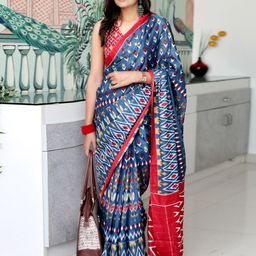 Mitera Floral Ikat Saree-image-75