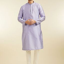 Diwas by Manyavar Floral Woven Design Sequinned Mandarin Collar Straight Kurta-image-41