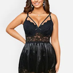 FIMS Satin Floal Lace Baby Doll-picture-51
