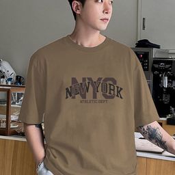 CLAFOUTIS Men Typography Printed Drop-Shoulder Sleeves Applique T-shirt-image-92
