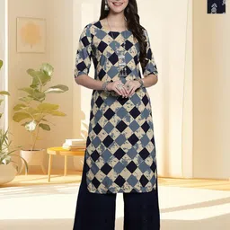 HERE&NOW Women Pack of 2 Ethnic Motifs Printed Daily Straight Kurtas-30