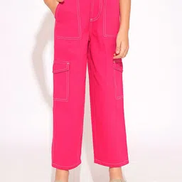 Vero Moda Girls Straight Fit High-Rise Cargos Trousers-image-48