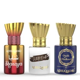 ADILQADRI Shanaya White Oudh Oudh Al Hashmi Set Of 3 Roll-On  Attar-5.5 ml Each image 1