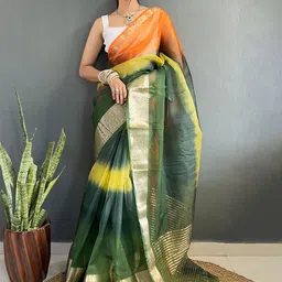 HI FI NX Ombre Zari Organza Kanjeevaram Saree-picture-50