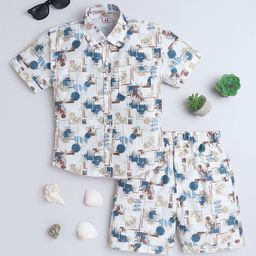 BAESD Boys Printed Short Sleeves Shirt With Shorts-image-108