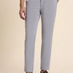 JADE BLUE Men Slim Fit Trousers-image-94