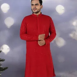 Atly Floral Embroidered Chikankari Mandarin Collar Straight Kurta-picture-22