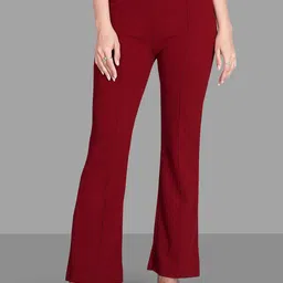 SWADESI STUFF Women Relaxed Easy Wash Bootcut Trousers-image-69