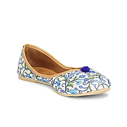 TRY FEET Women Printed Mojaris with Embroidered Flats-picture-27