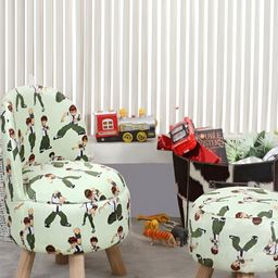 Shadowkart 2 Piece Green Wooden Mudda Pouffe Ottoman-image-94