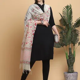 LOOM LEGACY Floral Printed Chanderi Dupatta image 2