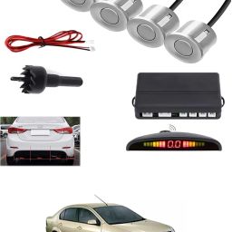 4Silver Parking Sensor With LED Display Increased Safety For Car-104 Universal 4 Silver Reverse Parking Sensor With LED Display For Cars-104 Parking Sensor-image-93