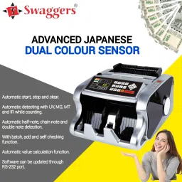 SWAGGERS Mix Value Note Counting Machine with Japanese Color Sensor & MG,UV,IR Note Counting Machine image 2