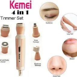 Kemei 4 IN 1 LADIES SHAVER NOSE TRIMMER, EYEBROW TRIMMER SKIN SHAVER BEARD Trimmer 80 minRuntime 4 Length Settings-image-16