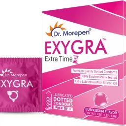 Exygra Condoms- Ultra-thin, Lubricated, Extra Dotted, Bubblegum Flavour 30 count Condom-39