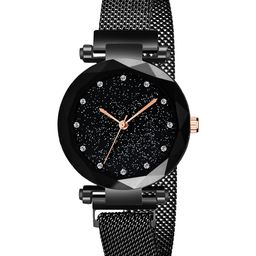 THE SHOPOHOLIC Women Embellished Bracelet Style Straps Analogue Watch 12-Black-image-9