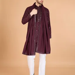 ODETTE Geometric Embellished Sequinned Straight Kurta With Dupatta image 3