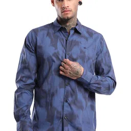 WROGN Men Spread Collar Abstract Printed Cotton Casual Shirt-image-83