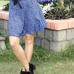 Sera Printed Flared Mini Skirt-image-66