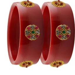 Vidhya Kangan Red Plastic Bangles-image-45