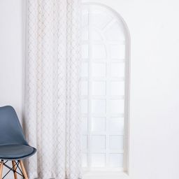 Parda Online White & Gold-Toned 2 Pieces Geometric Printed Linen Long Door Curtains-image-32
