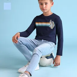 U.S. Polo Assn. Kids Boys Set of 2 Brand Logo Printed Pure Cotton T-shirts-image-83