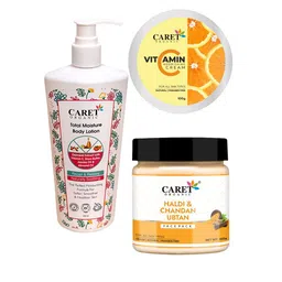 CARET ORGANIC Set Of 3 Body Lotion With Ubtan Face Pack & Vitamin C Nourishing Cream-15