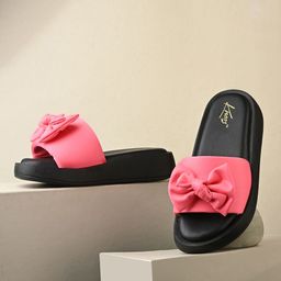 knoos Women Flatform Sandals with Bows-11