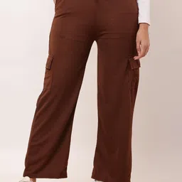 Adore Wear Women Solid Textured Easy Wash Cargos Trousers-image-64