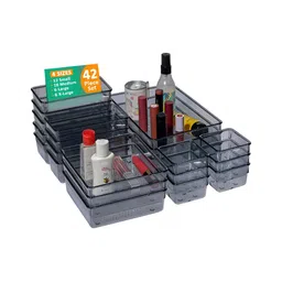 Myntra Elegant Homes Black 42 Pcs Regular Drawer Organiser Tray For Kitchen-image-65