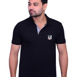 LA MILANO Men Polo Collar Applique Slim Fit T-shirt-image-99
