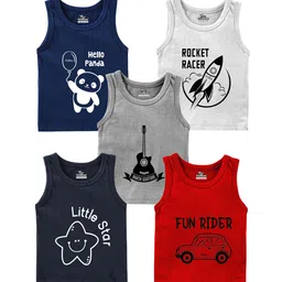 KidBee Kids Pack Of 5 Cotton Innerwear Vests-picture-13