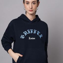 GRIFFEL Women Typography Printed Hooded Sweatshirt-picture-5