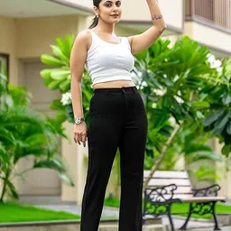 Fashion2wear Women Smart High-Rise Wrinkle Free Trousers-image-74